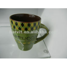 Green Ceramic Mug With Spoon